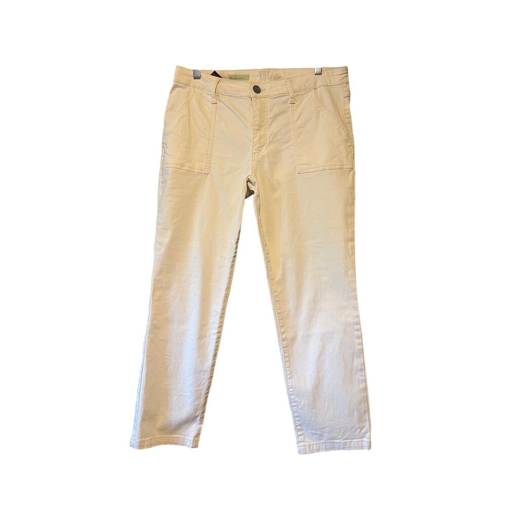 Kut from the Kloth Katy Ankle Straight Leg Cropped Sand Denim Size 10